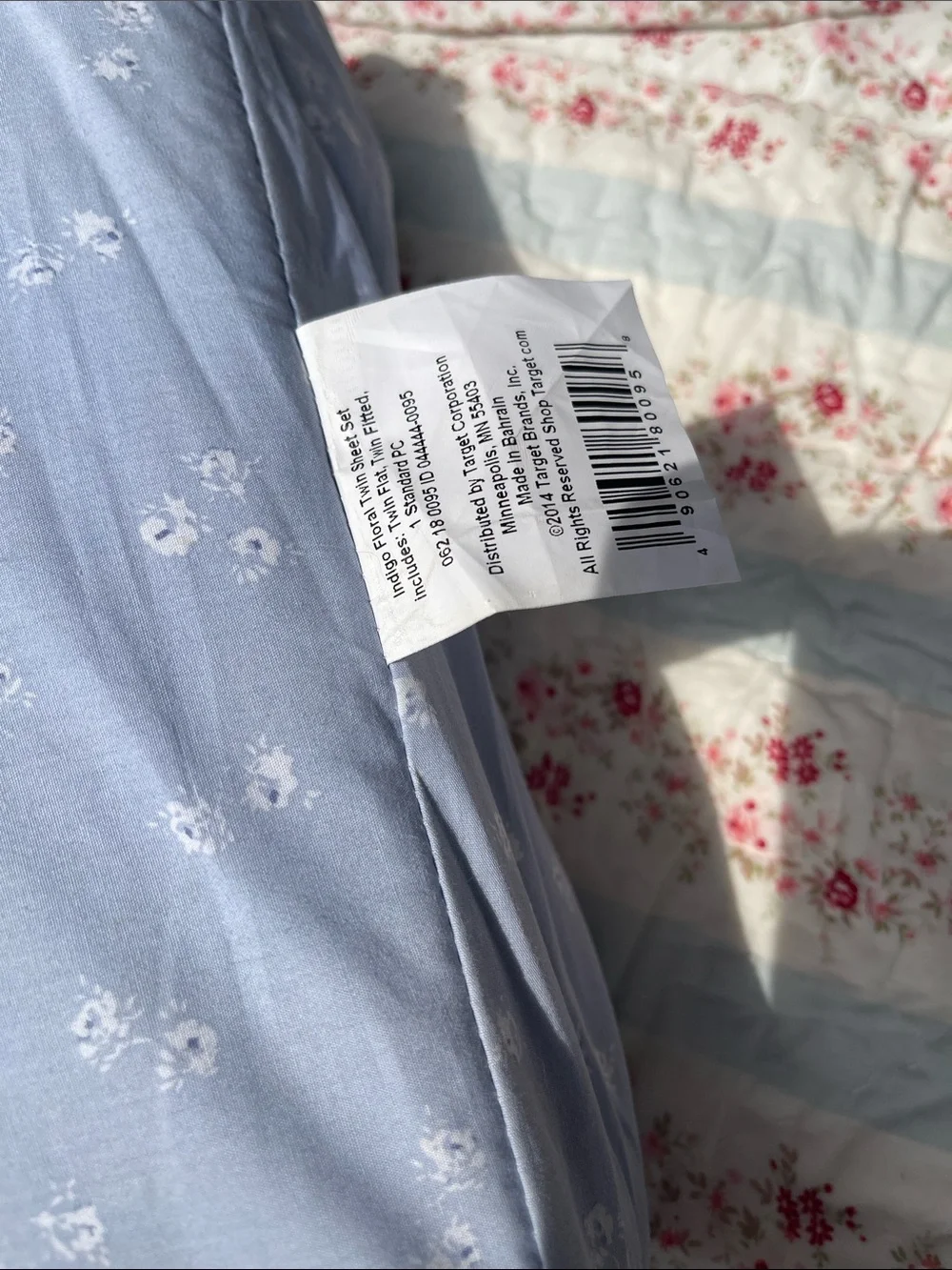 NEW SIMPLY, SHABBY CHIC, INDIGO FLORAL BLUE TWIN SHEET SET 🩵